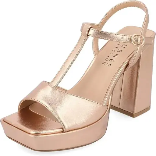 [Journee Collection Womens Parson Heeled Sandals - CHAMPAGNE 6 MEDIUM] Sandalias De Tacón Parson Para Mujer De La Colección Journee - Champagne 6 Medium | 194593594524 TRG187602791