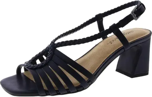 [Easy Street Womens Topaz Heeled Sandals - NAVY 8 1/2 MEDIUM] Sandalias De Tacón Topacio Easy Street Para Mujer - Azul Marino 8 1/2 Mediano | 196371555697 TRG188552538