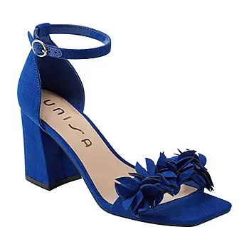 [Unisa Womens Uncozzie Heeled Sandals - BRIGHT BLUE 8 1/2 MEDIUM] Sandalias De Tacón Unisa Uncozzie Para Mujer - Azul Brillante 8 1/2 Mediano | 198095627414 TRG187861339