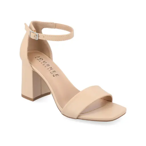 [Journee Collection Womens Valenncia Heeled Sandals - SHELL 6 WIDE] Sandalias De Tacón Valenncia Para Mujer De La Colección Journee - Shell 6 Wide | 194379750601