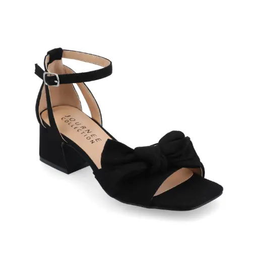 [Journee Collection Womens Zevi Heeled Sandals - BLACK 8 MEDIUM] Sandalias De Tacón Zevi Para Mujer De La Colección Journee - Negro 8 Mediano | TRG185043998