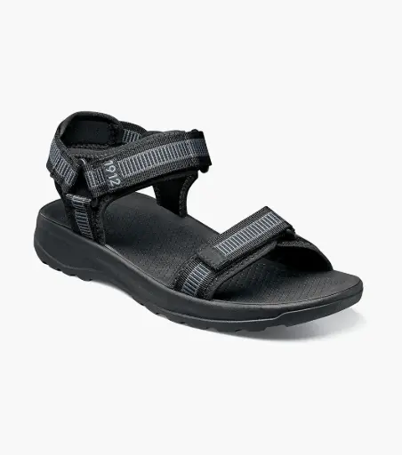 [Nunn Bush Mens Huck Sport Sandal Strap Sandals - Black Multi 12 Wide] Sandalias Deportivas Nunn Bush Huck Para Hombre, Con Tiras, Color Negro, Talla 12 | TRG185052815