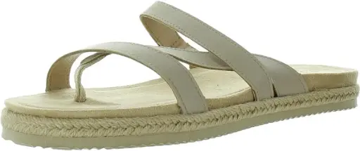 [Easy Street Womens Song Slide Sandals - NATURAL 6 EXTRA WIDE] Sandalias Easy Street Song Para Mujer - Natural 6 Extra Anchas | 196371566112 TRG187798021