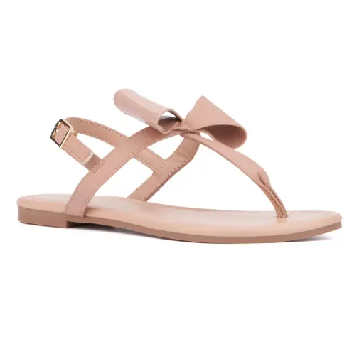 [New York & Company Womens Abril Flat Sandals - NATURAL COMBO 7 1/2 MEDIUM] Sandalias Planas Abril Para Mujer De New York & Company - Natural Combo 7 1/2 Mediano | TRG191575670