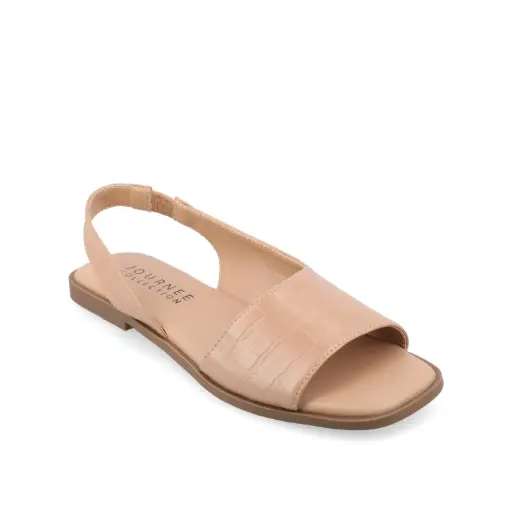 [Journee Collection Womens Brinsley Flat Sandals - TAN 7 1/2 MEDIUM] Sandalias Planas Brinsley Para Mujer De La Colección Journee - Tan 7 1/2 Mediano | 194379830990 TRG188575446