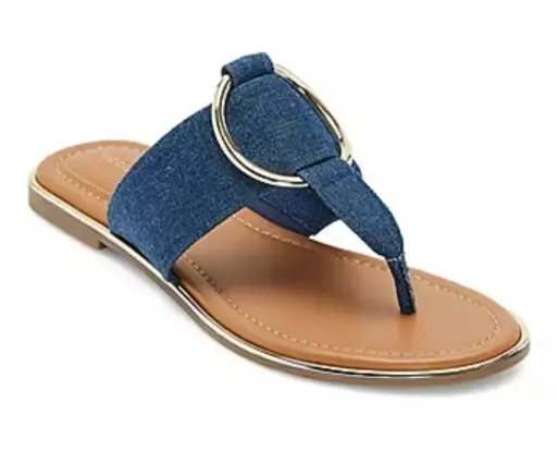 [Liz Claiborne Womens Camillo Flat Sandals - DENIM 5 MEDIUM] Sandalias Planas Camillo Para Mujer De Liz Claiborne - Denim 5 Medium | R1N0000006Eyn1 TRG188372528