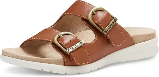 [Eastland Womens Avery Adjustable Strap Flat Sandals - Tan 9 Medium] Sandalias Planas Con Tiras Ajustables Avery De Eastland Para Mujer - Bronceado 9 Mediano | TRG192807447