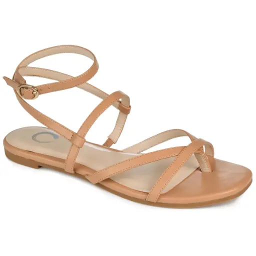 [Journee Collection Womens Serissa Flat Sandals - TAN 8 1/2 MEDIUM] Sandalias Planas Serissa Para Mujer De La Colección Journee - Tan 8 1/2 Mediano | 52574862911 TRG188557014
