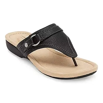 [St. John`S Bay St. John's Bay Womens Zina Flat Sandals - BLACK 5 1/2 MEDIUM] Sandalias Planas Zina Para Mujer De St. John'S Bay - Negro 5 1/2 Mediano | R1N00000082552 TRG187799372
