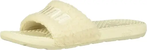 [Puma Womens Cool Cat Sherpa Slide Sandals - WHISPER WHITE 10 MEDIUM] Sandalias Puma Cool Cat Sherpa Para Mujer - Blanco Susurro, Talla 10 Mediana | 195098530956 TRG188556518