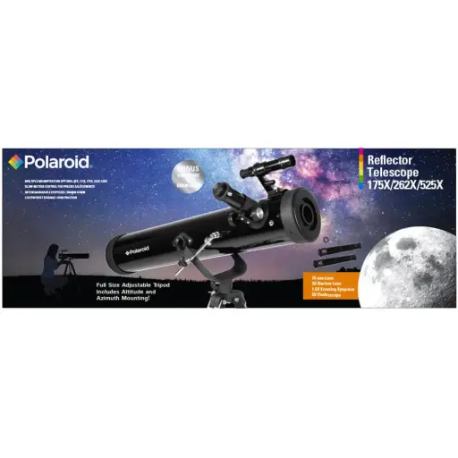 [Polaroid 168x/525x Refractor Telescope Black] Telescopio Refractor Polaroid 168X/525X Negro | 681066425091 TRG181160429