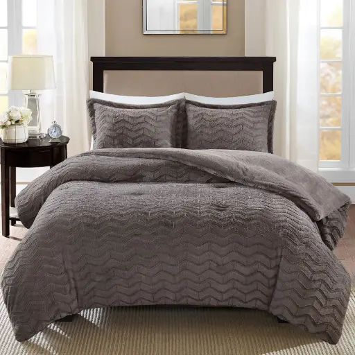 [True North by Sleep Philosophy BASI10-0461 Philosophy Kaplan 3-pc. Midweight Down Alternative Comforter Set Gray - King-California King] True North By Sleep Philosophy Basi10-0461 Juego De Edredón Philosophy Kaplan De 3 Piezas De Plumón Alternativo De Peso Medio, Gris, Tamaño King-California King | 675716833183 TRG180491365