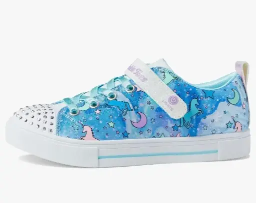 [Skechers Twinkle Sparks Little Girls Sneakers - BLUE MULTI 2 MEDIUM] Zapatillas Skechers Twinkle Sparks Para Niñas Pequeñas - Azul Multi 2 Mediano | TRG191647352
