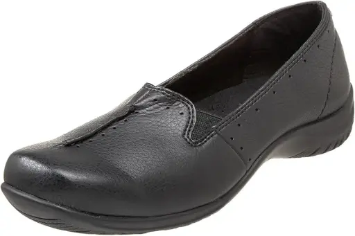 [Easy Street Womens Purpose Square Toe Slip-On Shoe - Black 9 1/2 Medium] Zapato Sin Cordones Easy Street Purpose Con Punta Cuadrada Para Mujer - Negro, Talla 9 1/2 Mediana | TRG191574823