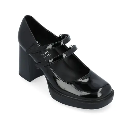 [Journee Collection Womens Shasta Stacked Heel Pumps - BLACK 9 1/2 WIDE] Zapatos De Tacón Apilados Shasta Para Mujer De La Colección Journee - Negro, 9 1/2 Ancho | 194593686885 194593686885