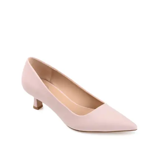 [Journee Collection Womens Celica Pointed Toe Kitten Heel Pumps - BLUSH 7 WIDE] Zapatos De Tacón Bajo Con Punta Puntiaguda Celica Para Mujer De Journee Collection - Rubor 7 Ancho | 194593656116 TRG187600727
