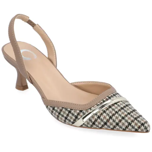 [Journee Collection Womens Nellia Pointed Toe Kitten Heel Pumps - Taupe 12 Medium] Zapatos De Tacón Bajo Nellia De Punta Puntiaguda Para Mujer De Journee Collection - Taupe 12 Medium | 194593927520 TRG188552639