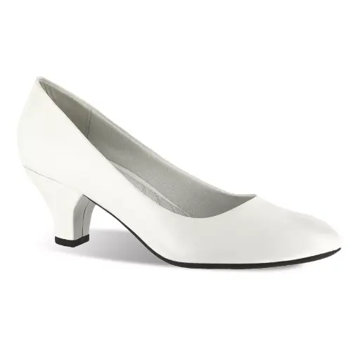 [Easy Street Womens Fabulous Cone Heel Pumps - WHITE 10 WIDE] Zapatos De Tacón Cónico Easy Street Fabulous Para Mujer - Blancos, 10 De Ancho | 885660367348 TRG187613597