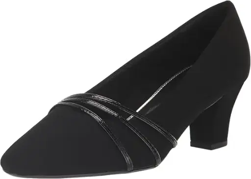 [Easy Street Womens Cristiny Block Heel Pumps - BLACK LAMY 7 1/2 EXTRA WIDE] Zapatos De Tacón Cuadrado Cristiny Para Mujer De Easy Street - Negro Lamy 7 1/2 Extra Ancho | 196371363629 TRG188552155