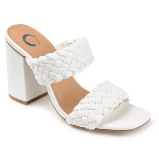 [Journee Collection Womens Melissa Block Heel Pumps - WHITE 12 MEDIUM] Zapatos De Tacón Cuadrado Melissa Para Mujer De La Colección Journee - Blanco 12 Mediano | TRG192761190