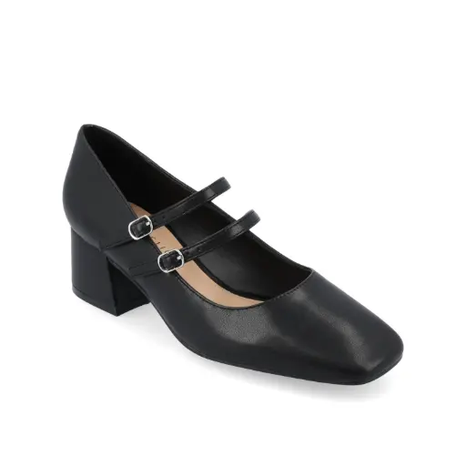 [Journee Collection Womens Nally Block Heel Pumps - BLACK 7 1/2 MEDIUM] Zapatos De Tacón Cuadrado Nally Para Mujer De La Colección Journee - Negro 7 1/2 Mediano | 194379844317 TRG188376970