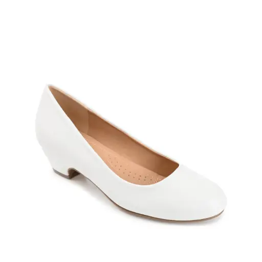 [Journee Collection Womens Saar Block Heel Pumps - White 7 Medium] Zapatos De Tacón Cuadrado Saar Para Mujer De La Colección Journee - Blanco, Talla 7 Mediana | TRG185045434