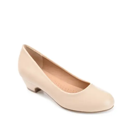 [Journee Collection Womens Saar Block Heel Pumps - Nude 6 1/2 Wide] Zapatos De Tacón Cuadrado Saar Para Mujer De La Colección Journee - Nude, 6 1/2 De Ancho | TRG191579276
