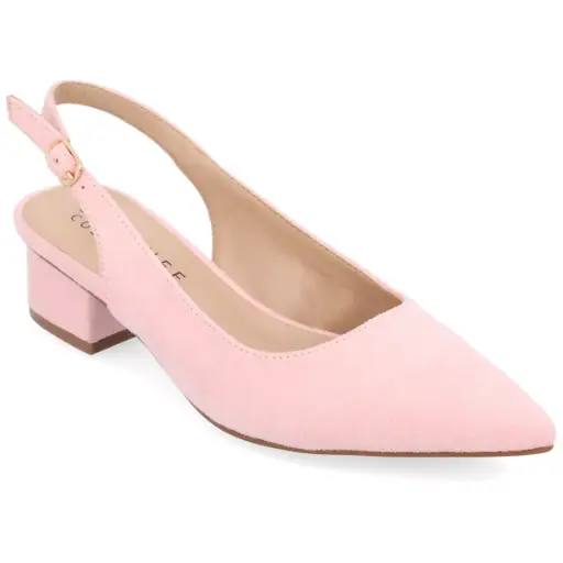 [Journee Collection Womens Sylvia Pointed Toe Block Heel Pumps - Pink 7 1/2 Medium] Zapatos De Tacón Cuadrado Sylvia De Journee Collection Para Mujer - Rosa 7 1/2 Mediano | 194593630925 TRG187797831