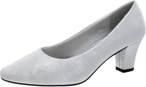 [Easy Street Womens Ballari Stiletto Heel Pumps - SILVER 7 1/2 WIDE] Zapatos De Tacón De Aguja Ballari Para Mujer De Easy Street - Plateado, 7 1/2 Ancho | TRG192763966