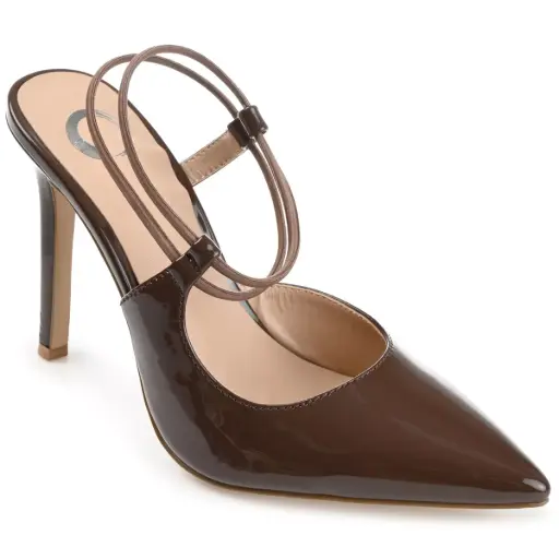 [Journee Collection Womens Gracelle Pointed Toe Stiletto Heel Pumps - Brown 9 Medium] Zapatos De Tacón De Aguja Gracelle De Journee Collection Para Mujer - Marrón, Talla 9 (Mediano) | 194593823969 TRG187798838