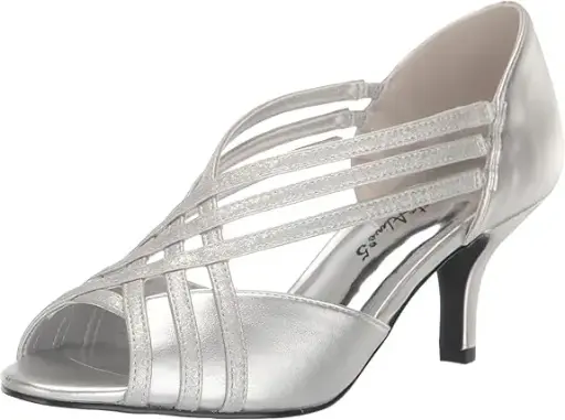 [Easy Street Womens Oceana Peep Toe Stiletto Heel Pumps - SILVER METALLIC 8 WIDE] Zapatos De Tacón De Aguja Oceana Con Punta Abierta Para Mujer De Easy Street - Plateado Metalizado, 8 De Ancho | 196371340132 TRG187804087
