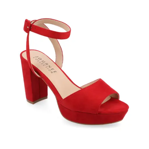 [Journee Collection Womens Block Heel Nairri Pumps - Red 8 Wide] Zapatos De Tacón De Bloque Nairri Para Mujer De La Colección Journee - Rojo, 8 De Ancho | 194593860988 TRG188377012