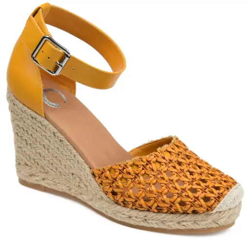 [Journee Collection Womens Sierra Wedge Heel Pumps - MUSTARD 12 MEDIUM] Zapatos De Tacón De Cuña Sierra Para Mujer De La Colección Journee - Mostaza 12 Mediano | TRG191261620