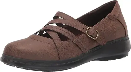 [Easy Street Womens Wise Round Toe Mary Jane Shoes - TAN 9 1/2 EXTRA WIDE] Zapatos Mary Jane De Punta Redonda Wise Para Mujer De Easy Street - Tan 9 1/2 Extra Ancho | 193073760862 TRG187598659