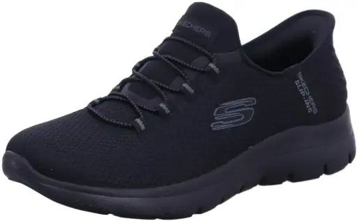 [Skechers Womens Summits-Diamond Dream Slip-On Walking Shoes - BLACK 8 1/2 MEDIUM] Zapatos Para Caminar Skechers Summits-Diamond Dream Sin Cordones Para Mujer - Negro 8 1/2 Mediano | TRG192804493
