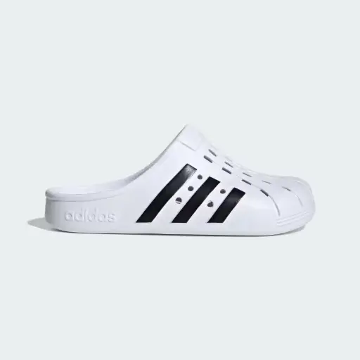 [Adidas Unisex Adult Adilette Clogs - WHITE BLACK 6 MEDIUM] Zuecos Adidas Adilette Unisex Para Adultos - Blanco Negro 6 Mediano |