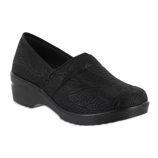[Easy Works By Easy Street Womens Lyndee Clogs - Black 9 1/2 Extra Wide] Zuecos Lyndee Para Mujer De Easy Works By Easy Street - Negro, 9 1/2 Extra Ancho | TRG192803800