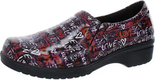 [Easy Works By Easy Street Womens Tiffany Clogs - PINK LOVE GRAFFITI 8 1/2 WIDE] Zuecos Tiffany Para Mujer Easy Works By Easy Street - Pink Love Graffiti 8 1/2 Ancho | TRG191579372