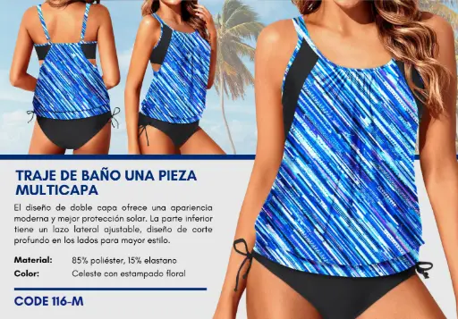 [Traje de Baño Para Mujer Medium Esencial Swim M-116] Traje de Baño Para Mujer Medium Esencial Swim M-116