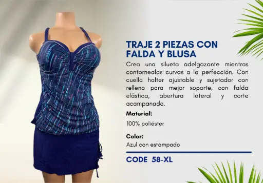 [Traje de Baño Para Mujer Extra Large Elite Swim XL-58] Traje de Baño Para Mujer Extra Large Elite Swim XL-58