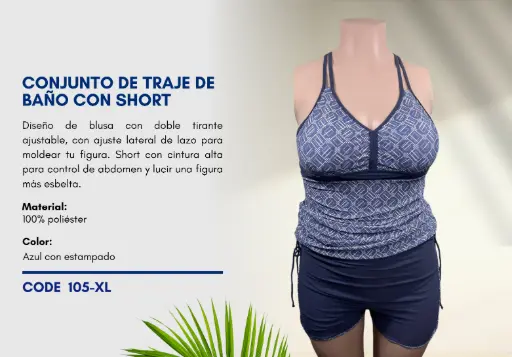 [Traje de Baño Para Mujer Extra Large Elite Swim XL-105] Traje de Baño Para Mujer Extra Large Elite Swim XL-105