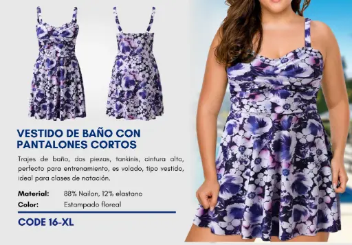[Traje de Baño Para Mujer Extra Large Superior Swim XL-16] Traje de Baño Para Mujer Extra Large Superior Swim XL-16