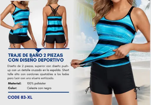 [Traje de Baño Para Mujer Extra Large Superior Swim XL-83] Traje de Baño Para Mujer Extra Large Superior Swim XL-83