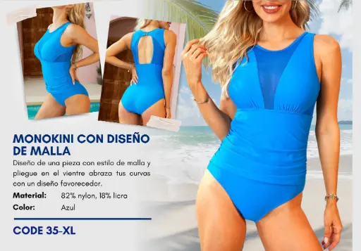 [Traje de Baño Para Mujer Extra Large Esencial Swim XL-35] Traje de Baño Para Mujer Extra Large Esencial Swim XL-35