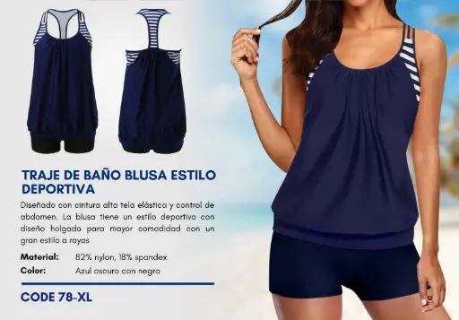 [Traje de Baño Para Mujer Extra Large Esencial Swim XL-78] Traje de Baño Para Mujer Extra Large Esencial Swim XL-78