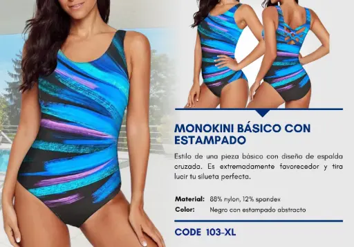 [Traje de Baño Para Mujer Extra Large Esencial Swim XL-103] Traje de Baño Para Mujer Extra Large Esencial Swim XL-103