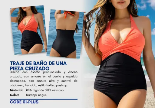 [Traje de Baño Para Mujer PLUS Elite Swim PLUS-01] Traje de Baño Para Mujer PLUS Elite Swim PLUS-01