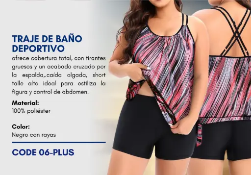 [Traje de Baño Para Mujer PLUS Elite Swim PLUS-06] Traje de Baño Para Mujer PLUS Elite Swim PLUS-06