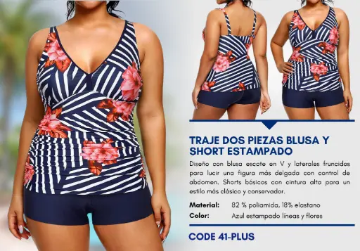 [Traje de Baño Para Mujer PLUS Elite Swim PLUS-41] Traje de Baño Para Mujer PLUS Elite Swim PLUS-41