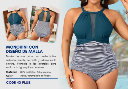 [Traje de Baño Para Mujer PLUS Elite Swim PLUS-43] Traje de Baño Para Mujer PLUS Elite Swim PLUS-43